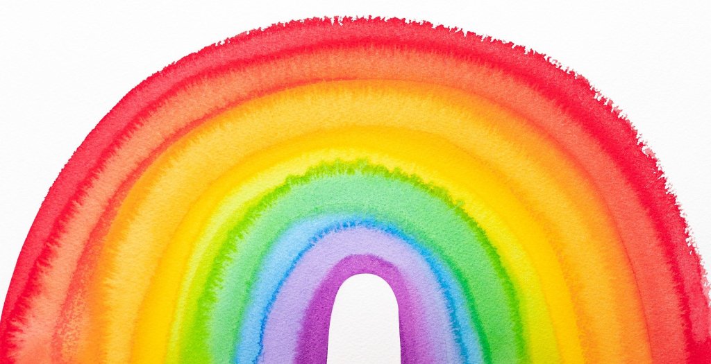 an image of a watercolour painting of a rainbow